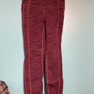 Maroon and Orange Athletic Leggings